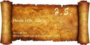 Hedrich Sára névjegykártya